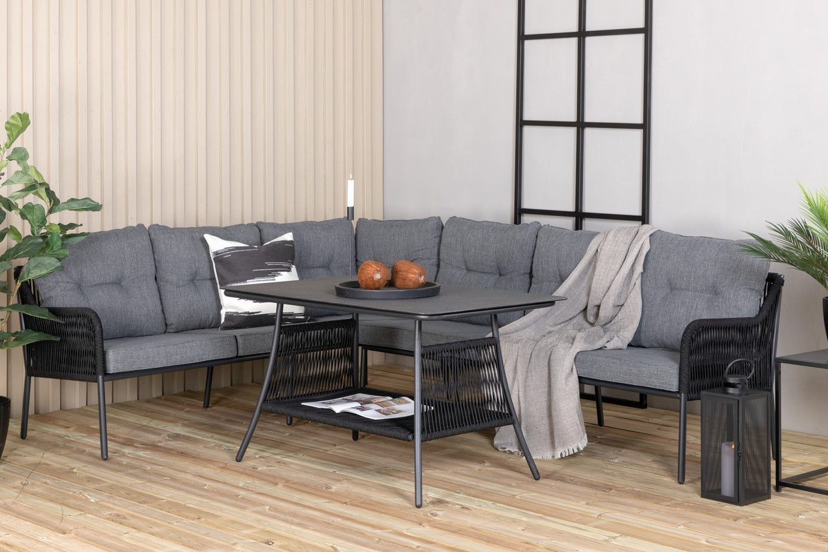 Berlin Corner Sofa Set Black Black