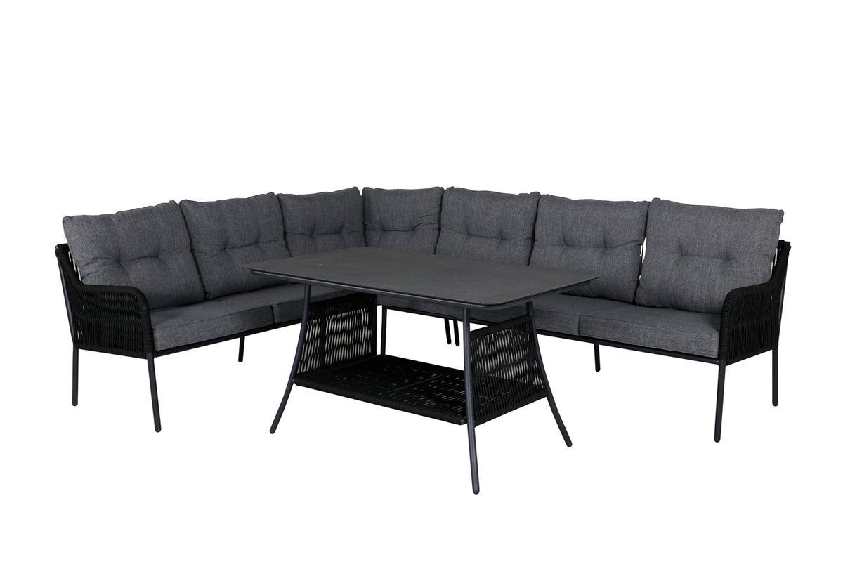 Berlin Corner Sofa Set Black Black