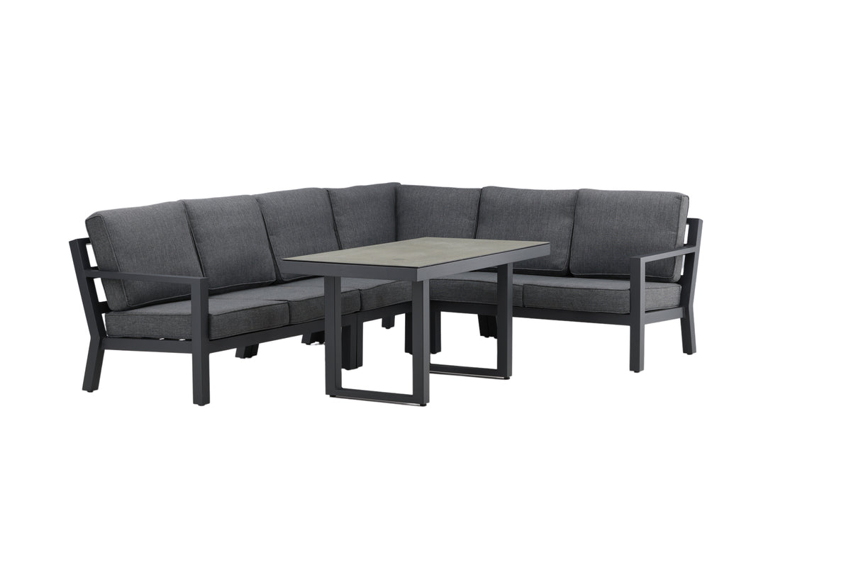 Barcelona Corner Sofa Set Black Black