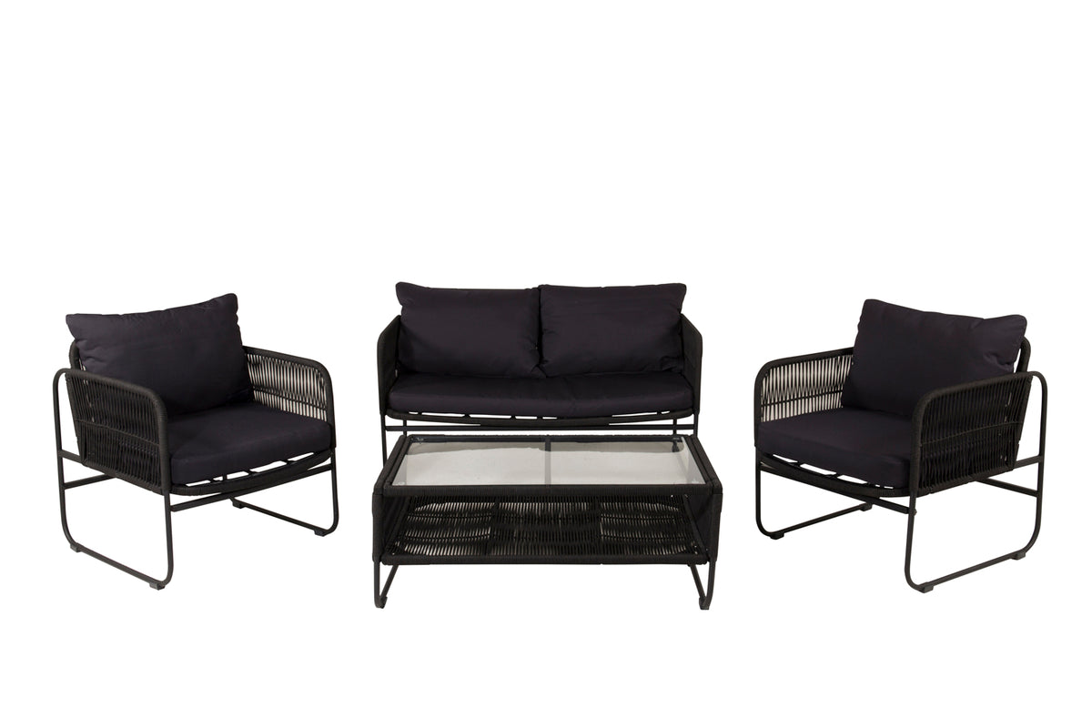 Utah Sofa Set Black Black