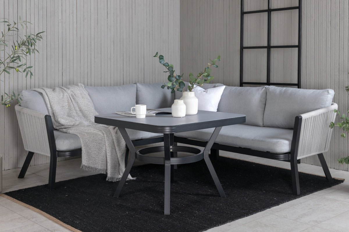Virya Corner Sofa Set Grey Grey