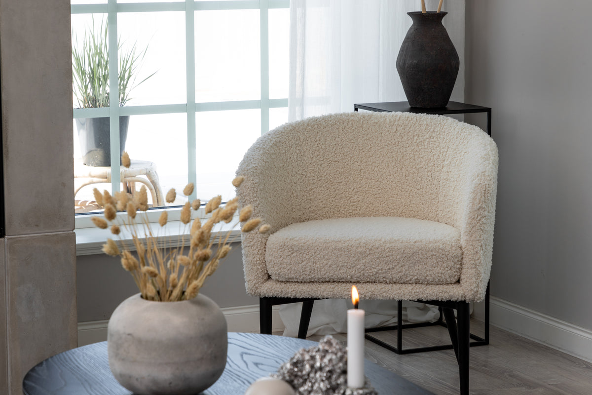 Fluffy Armchair White