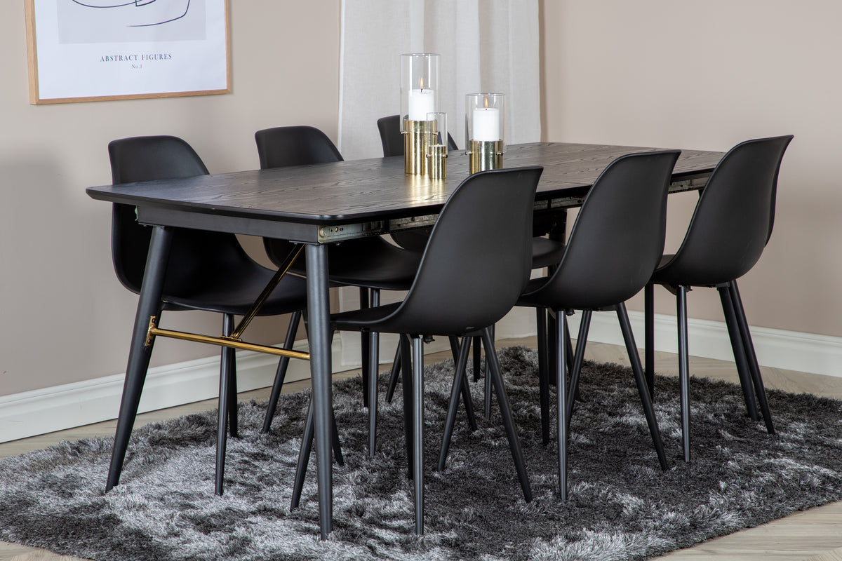 Gold Rectangular Dining Table 180 x 85 Black