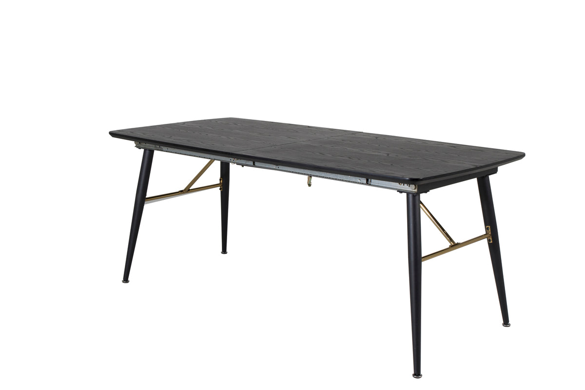 Gold Rectangular Dining Table 180 x 85 Black