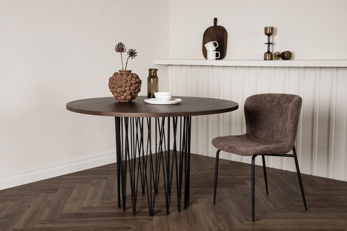 Stone Round Dining Table ⌀120 Mocca