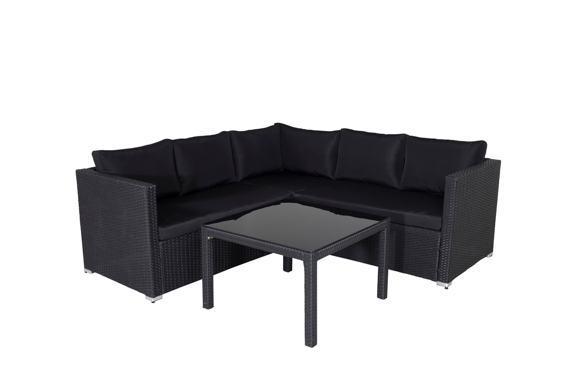 Kuba Corner Sofa Set Black Black