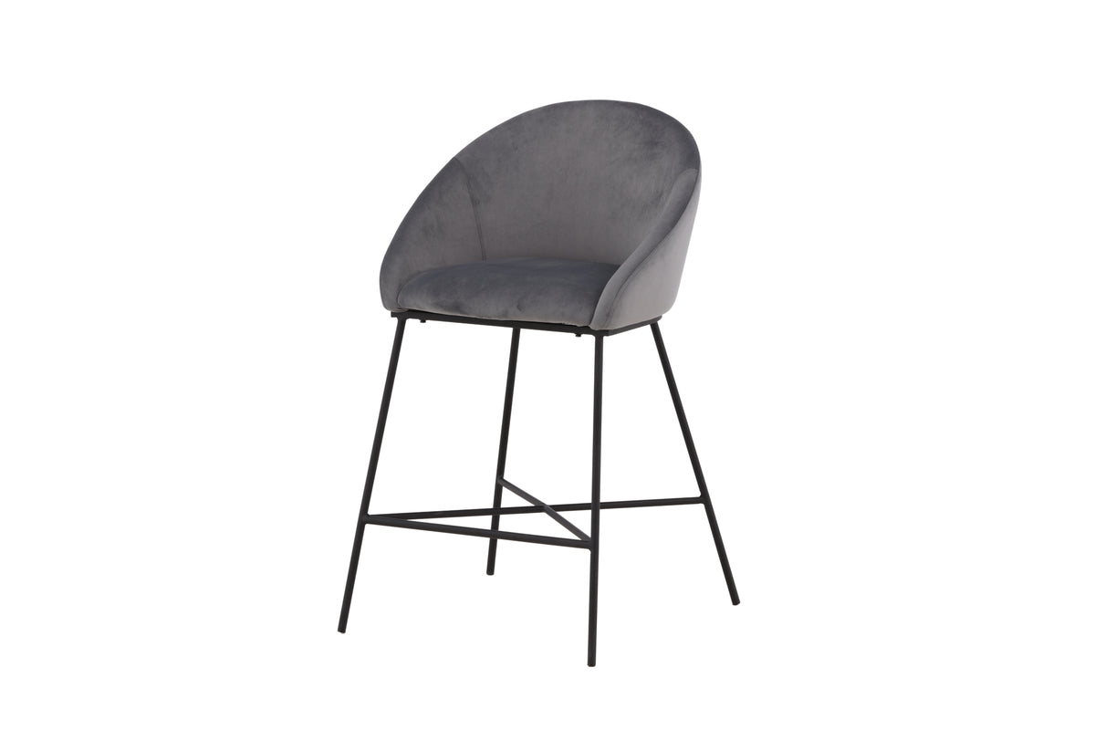 Velvet Bar Chair Dark Grey