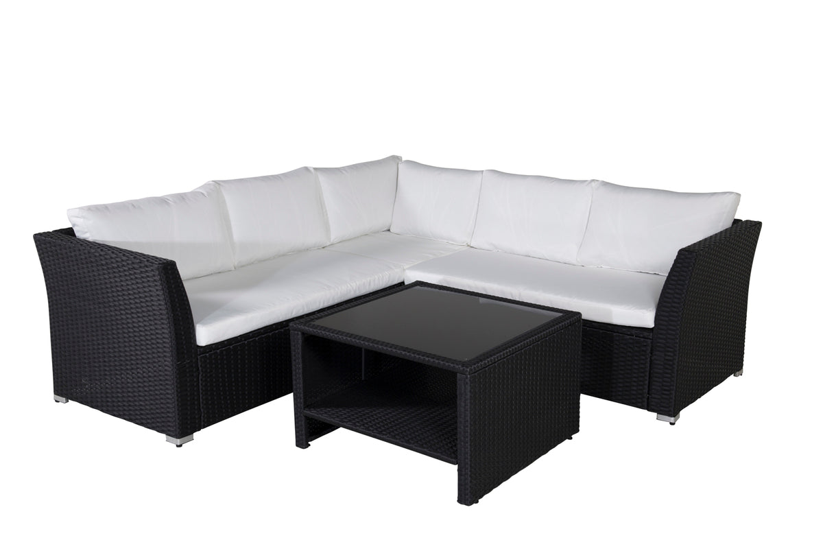 Haiti Corner Sofa Set Black Black