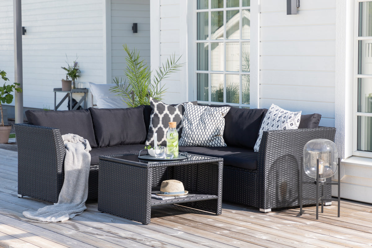 Haiti Corner Sofa Set Black Black