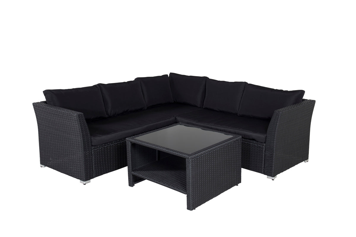 Haiti Corner Sofa Set Black Black