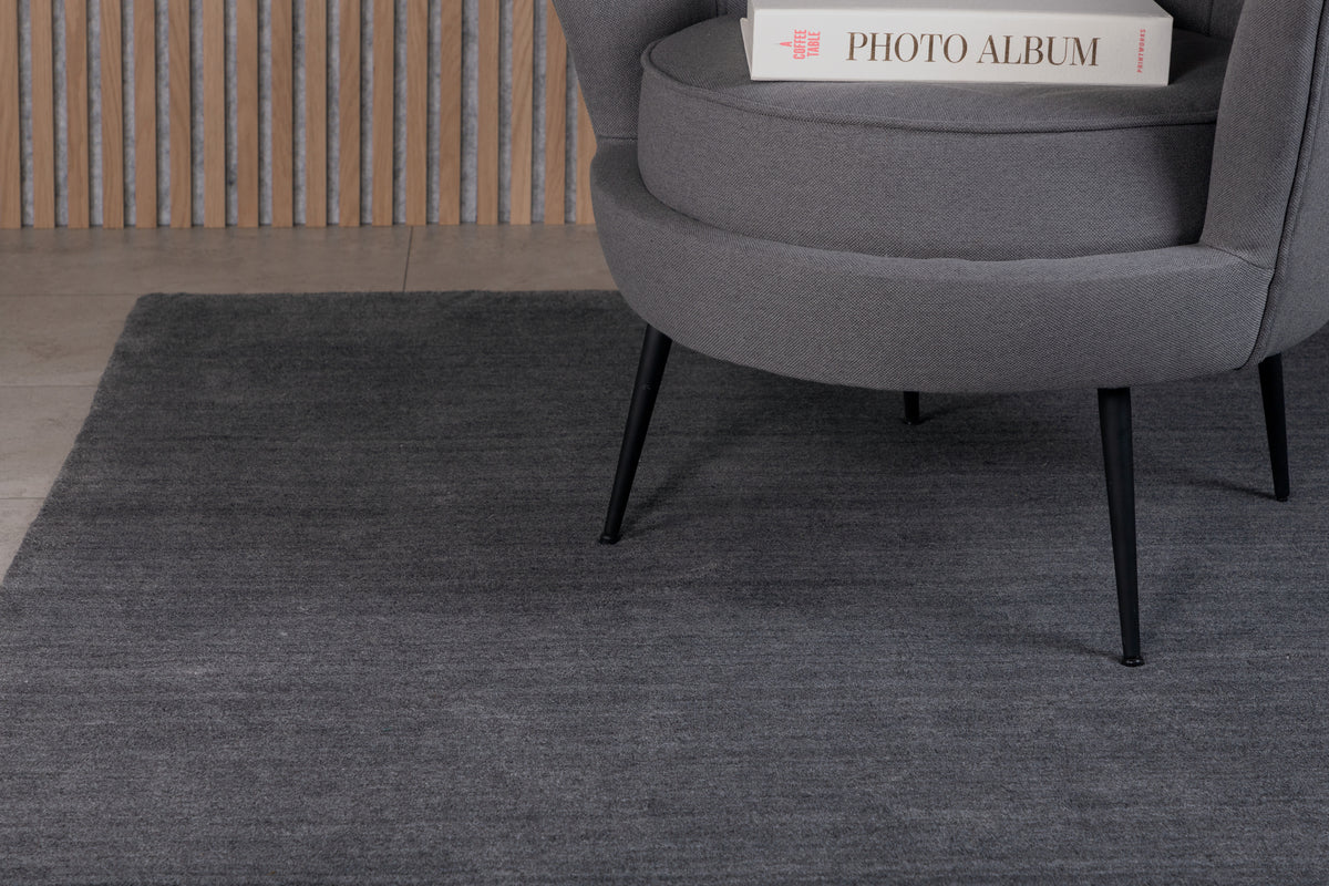 Wool Rectangular Carpet 300 x 200 Dark Grey