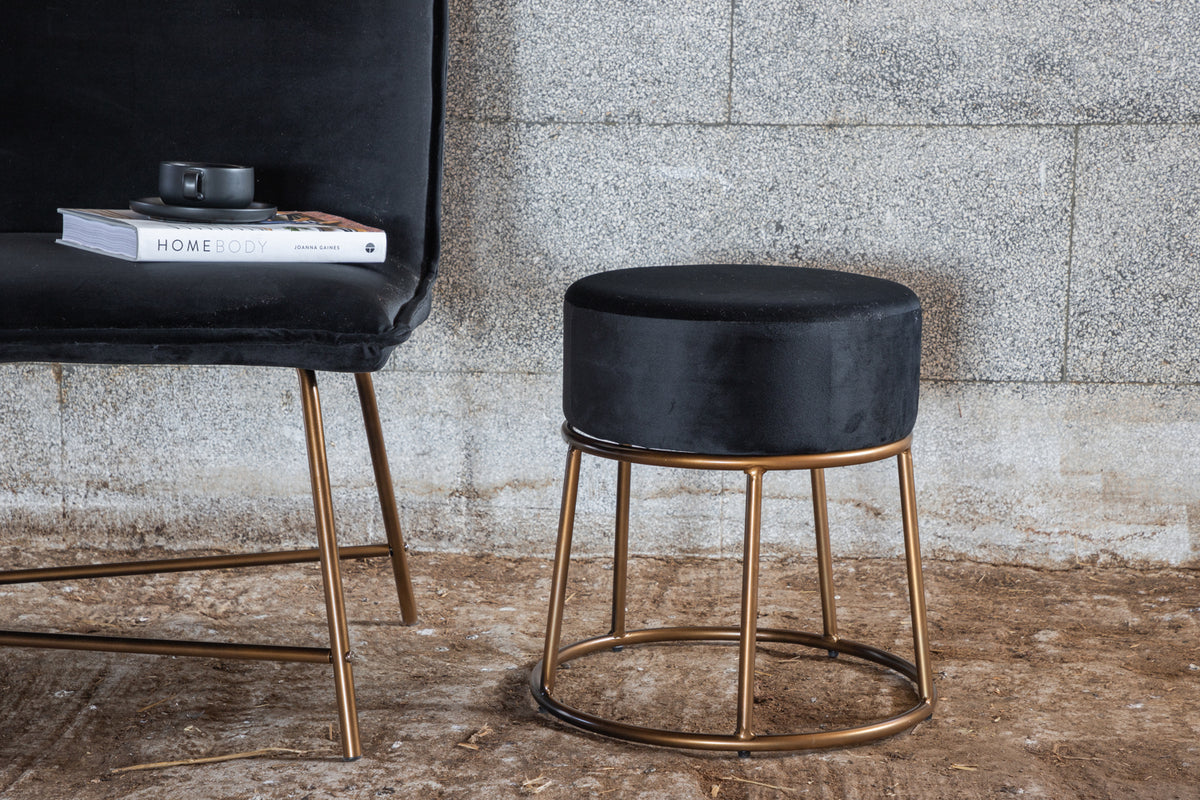 Petra Pouf ø46 ⌀46 Black