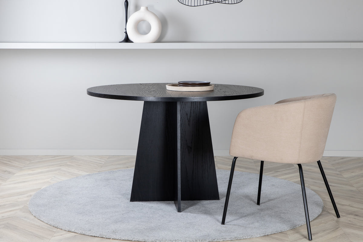 Bootcut Round Dining Table ⌀110 Black