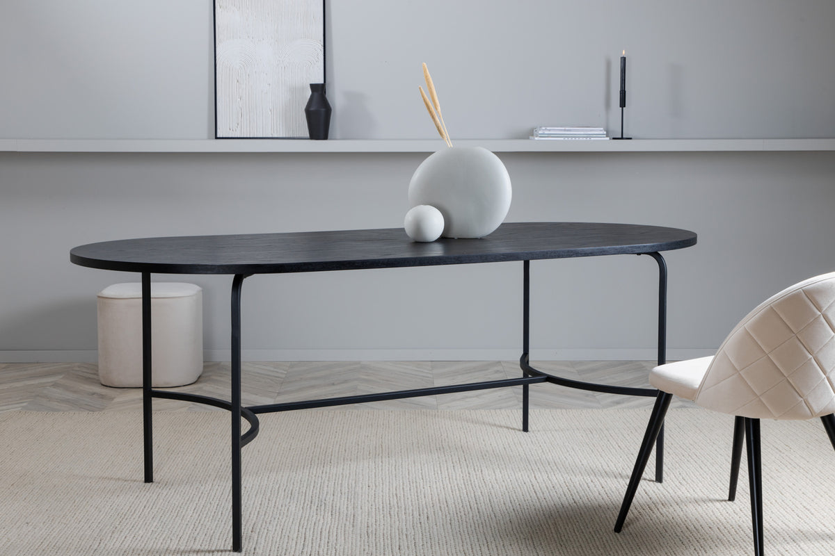 Skate Oval Dining Table 75 x 200 x 90 Black