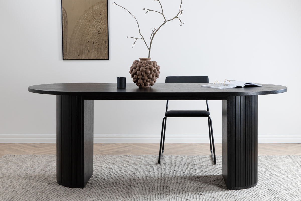 Bianca Oval Dining Table 200 x 90 Black