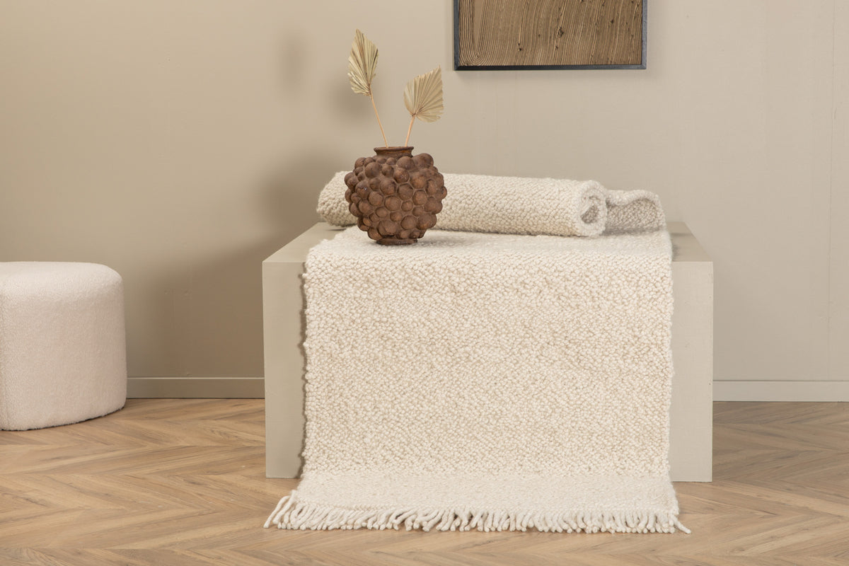 Betina Rectangular Carpet 250 x 80 White