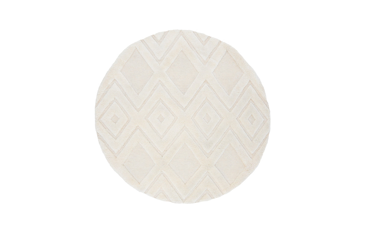 Dahlia Round Carpet ⌀200 White