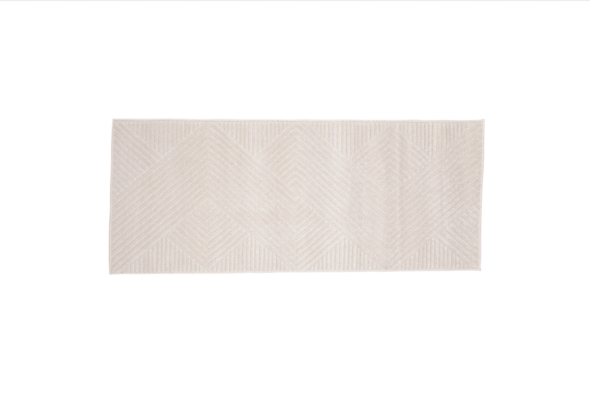 Aron Rectangular Carpet 80 x 200 White