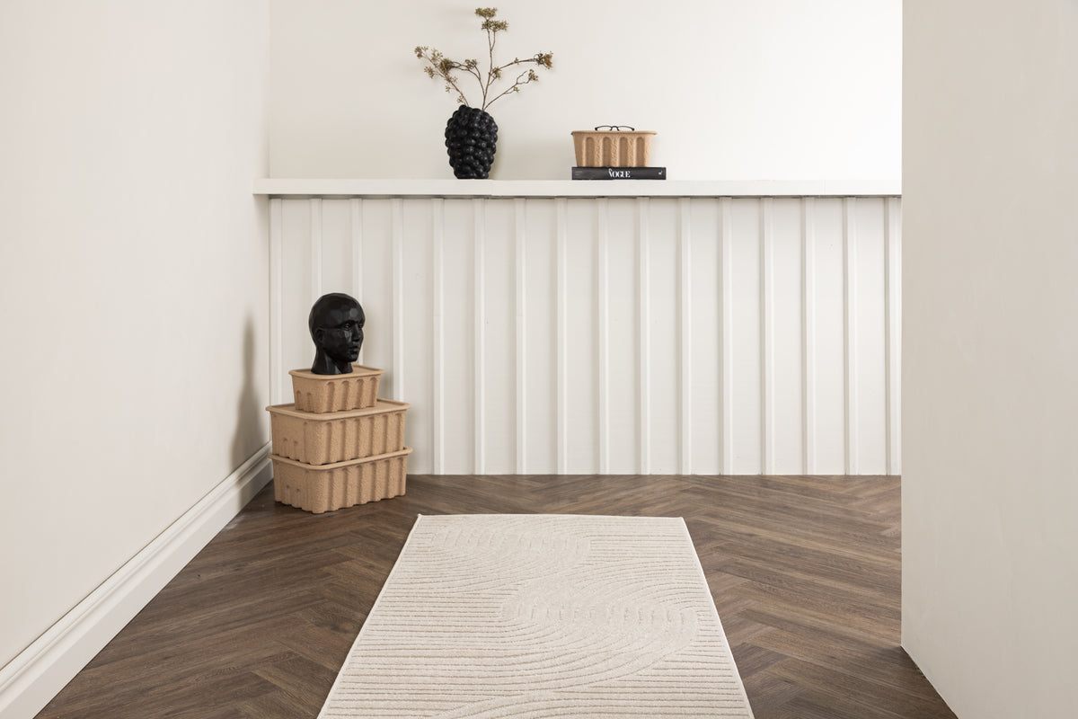 Vince Oval Carpet 80 x 200 White