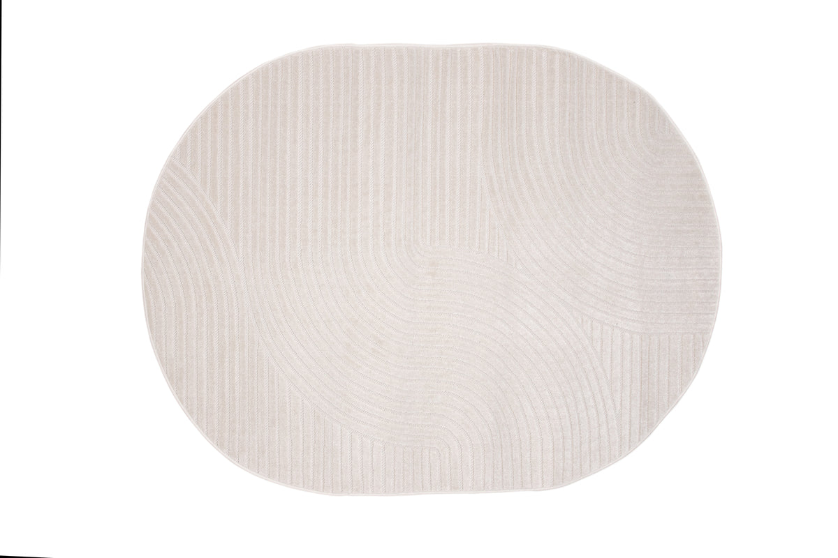 Vince Oval Carpet 230 x 160 White