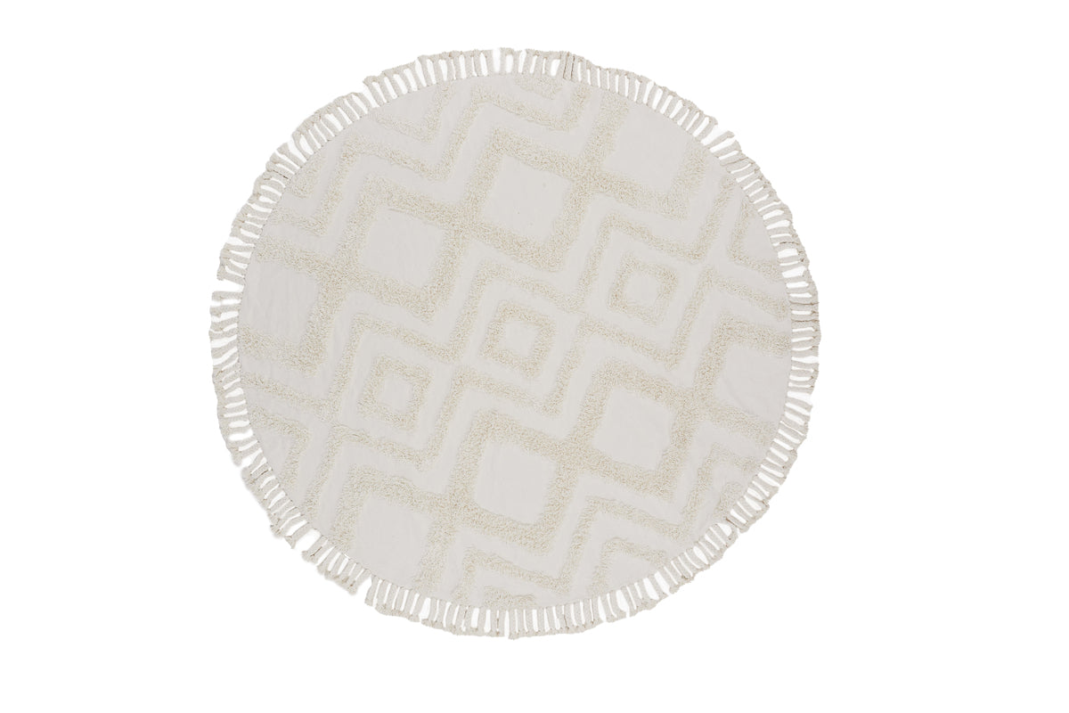 Hilma Round Carpet ⌀200 White