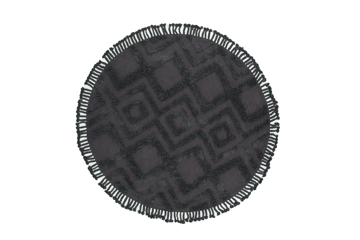 Hilma Round Carpet ⌀200 Dark Grey
