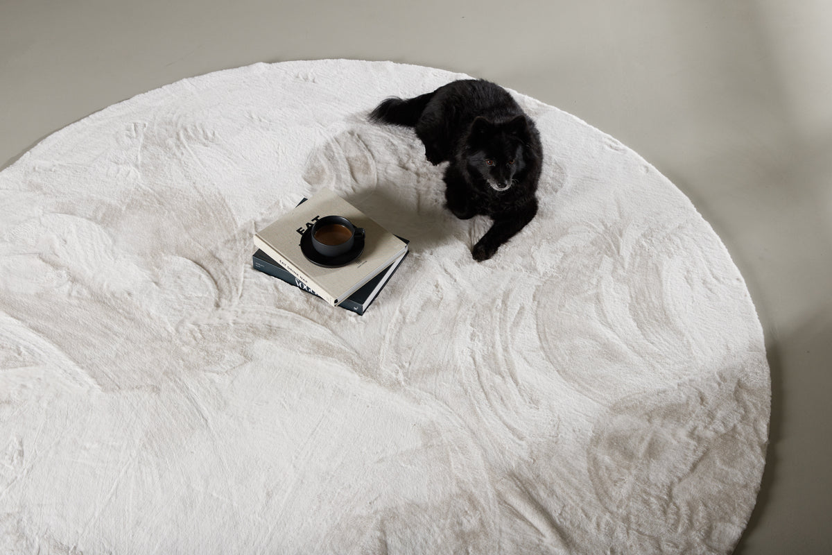 Nina Round Carpet ⌀200 White