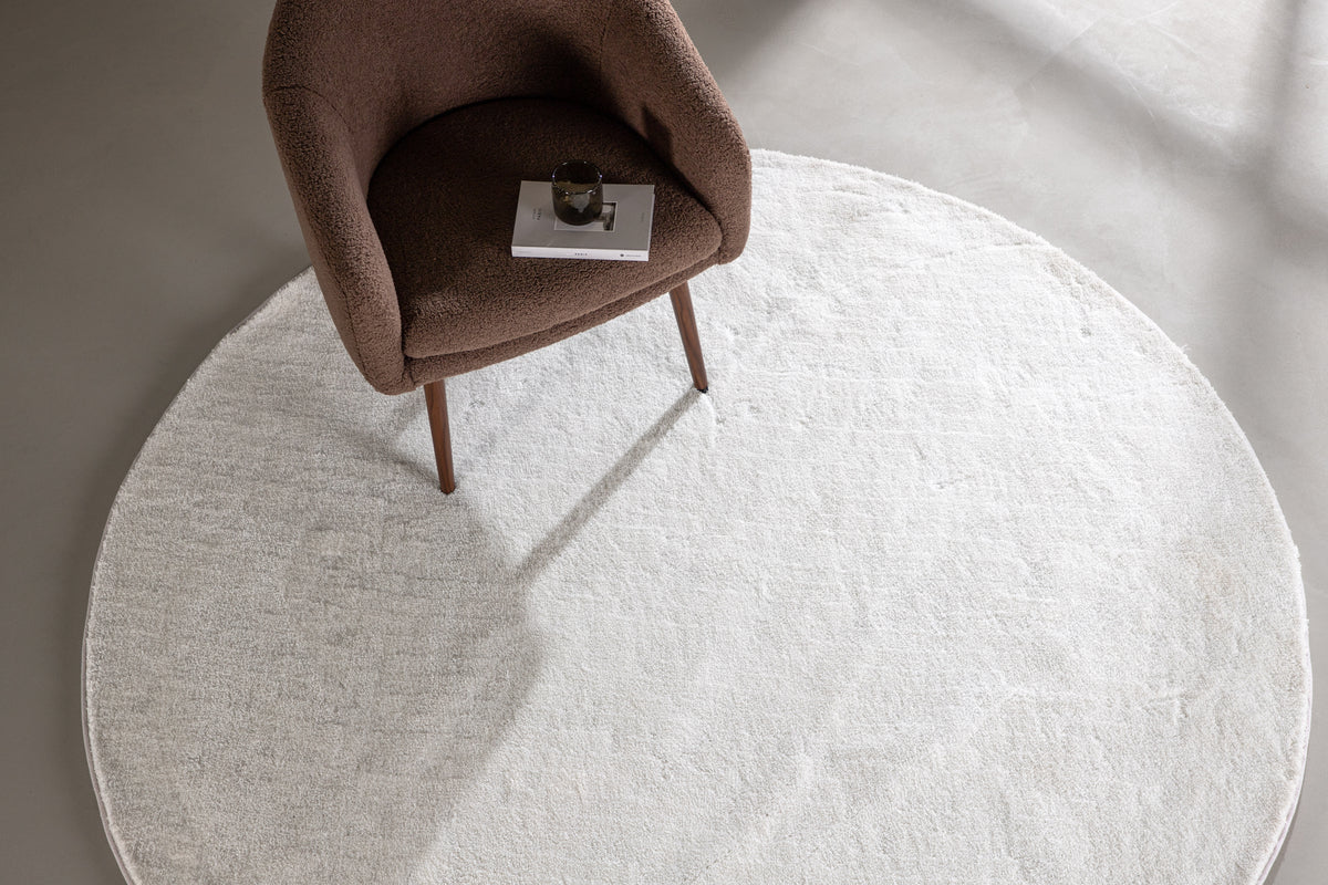 Undra Round Carpet ⌀200 White