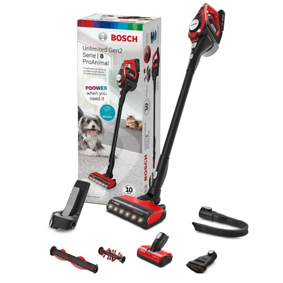 Series 8, johdoton pölynimuri, Unlimited Gen2 ProAnimal, punainen