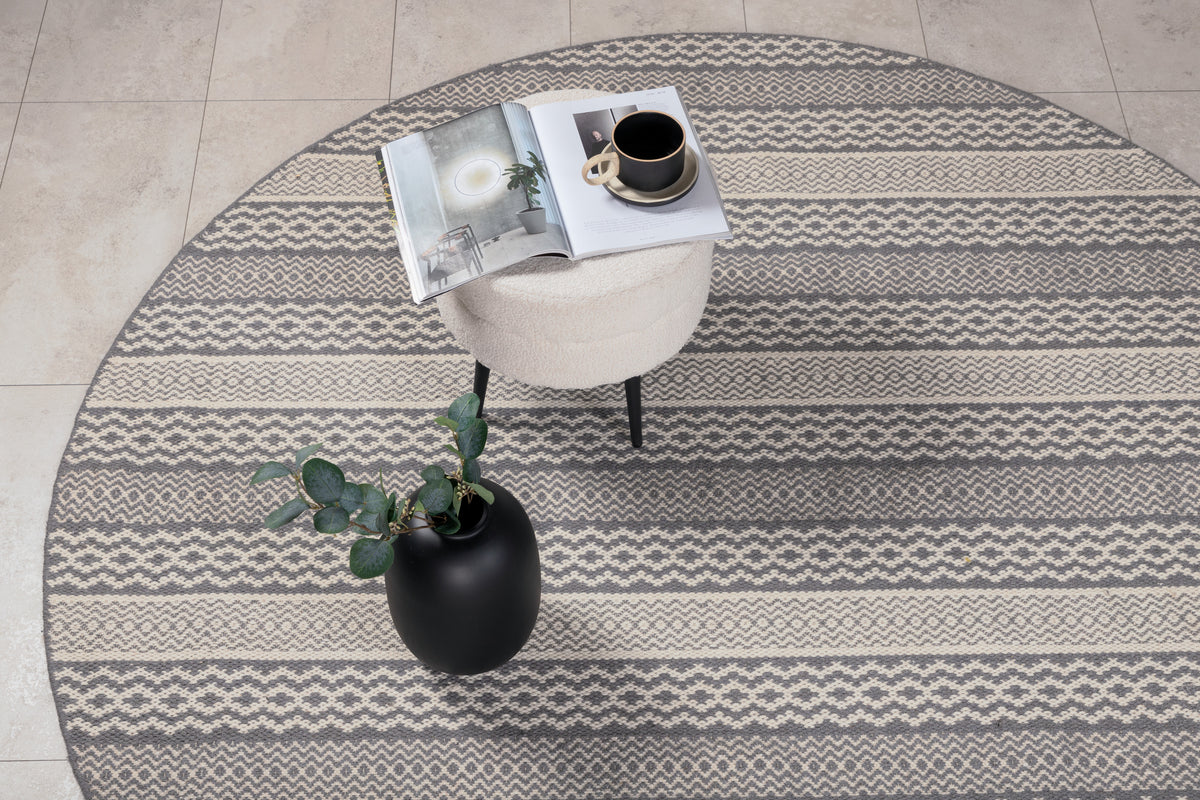 Sishu Round Carpet ⌀200 Light Grey