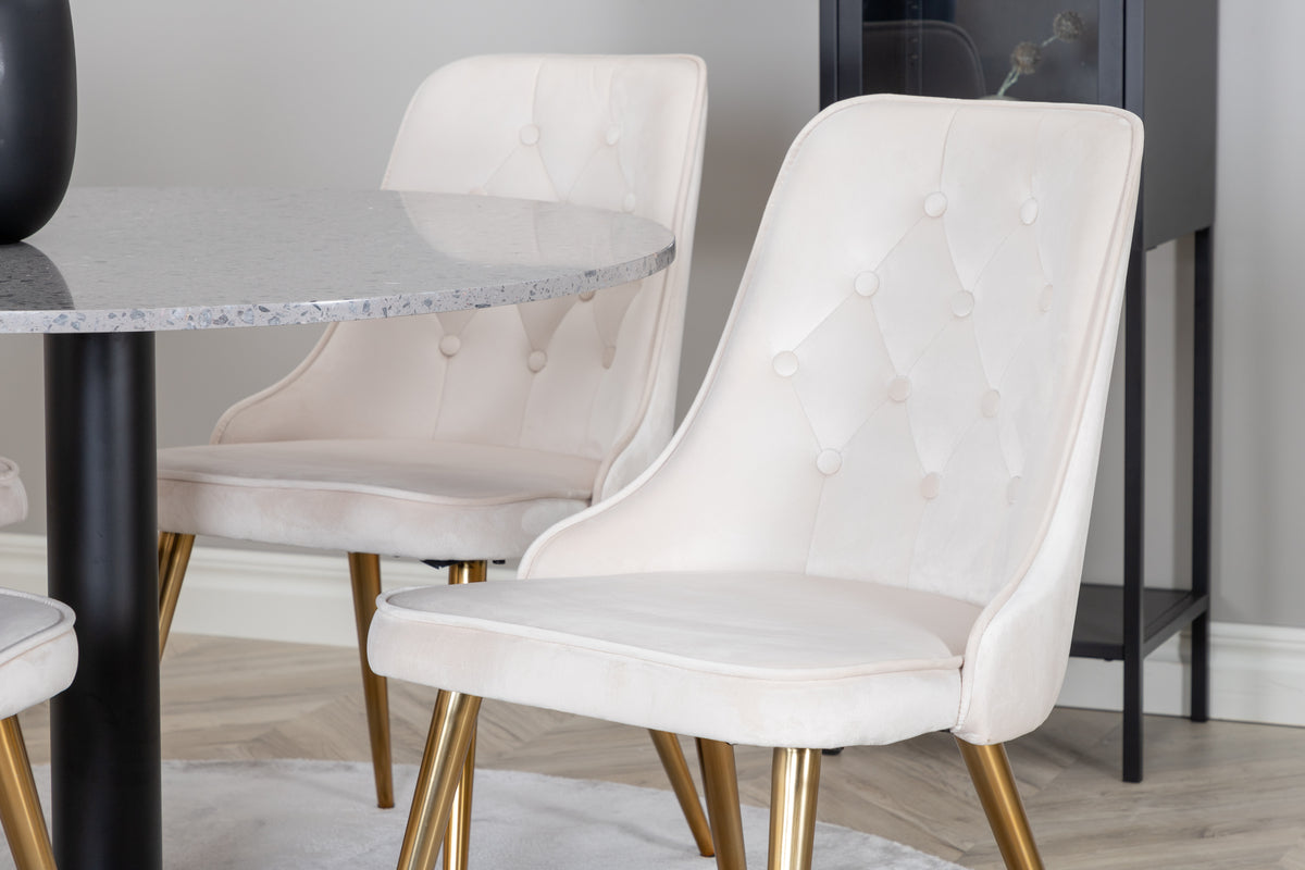 Velvet Deluxe Dining Chair 2-pack Beige