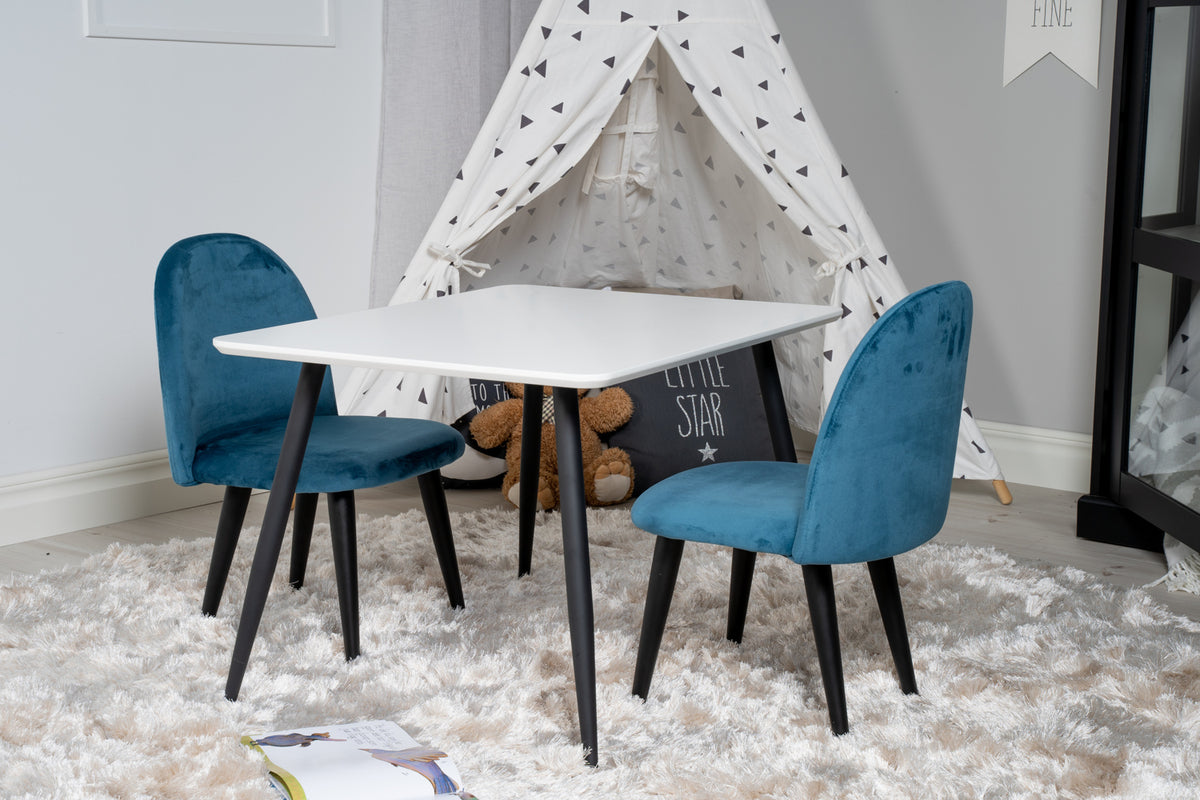 Velvet Kids Chair Blue