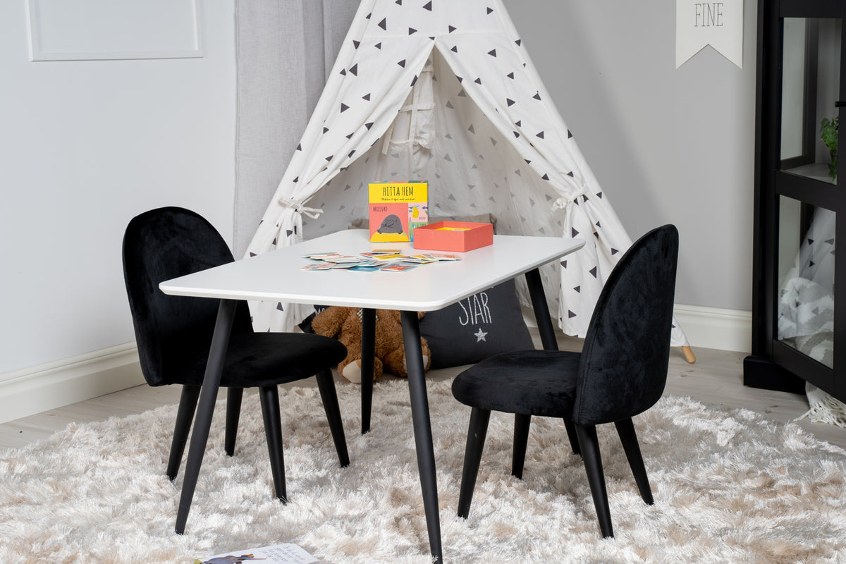 Velvet Kids Chair Black