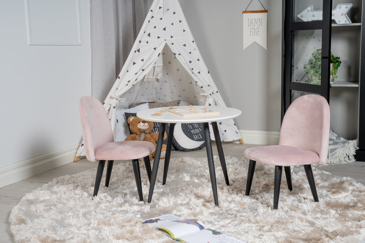 Velvet Kids Chair Pink