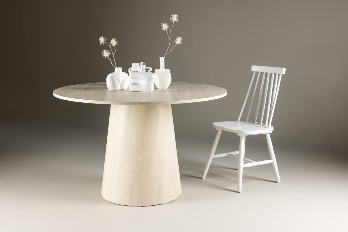 Lanzo Round Dining Table ⌀120 Whitewash