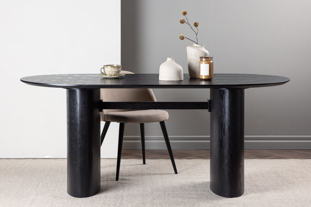 Isolde Oval Dining Table 180 x 90 Black