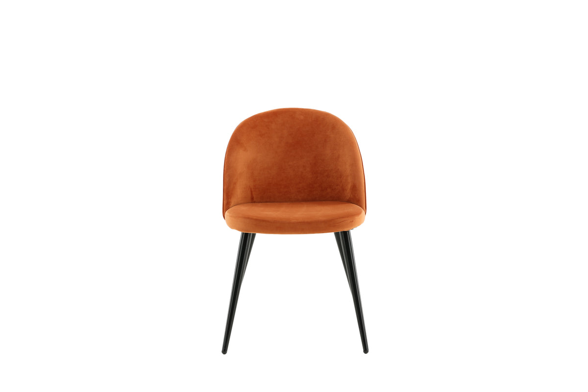 Velvet Dining Chair 2-pack Rusty Orange