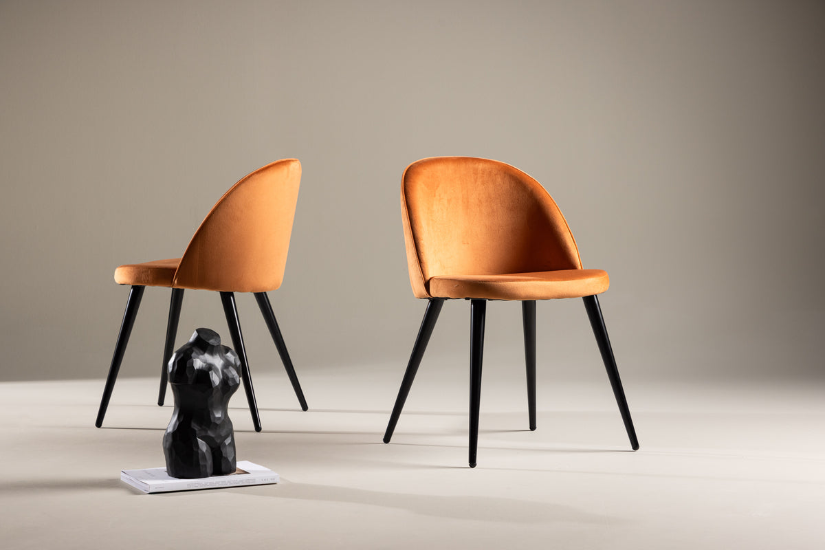 Velvet Dining Chair 2-pack Rusty Orange