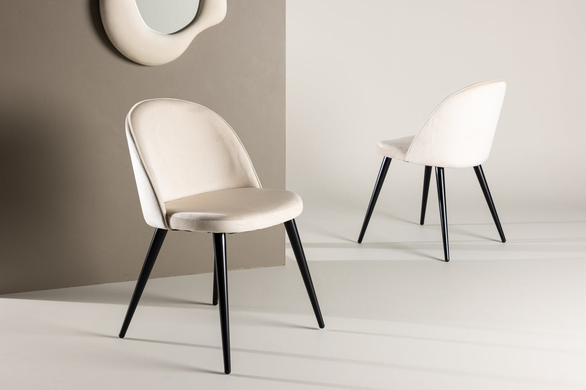 Velvet Dining Chair 2-pack Beige