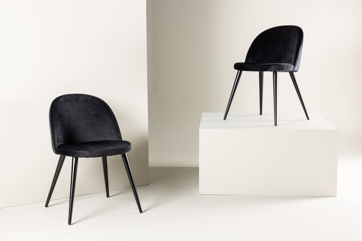 Velvet Dining Chair 2-pack Black