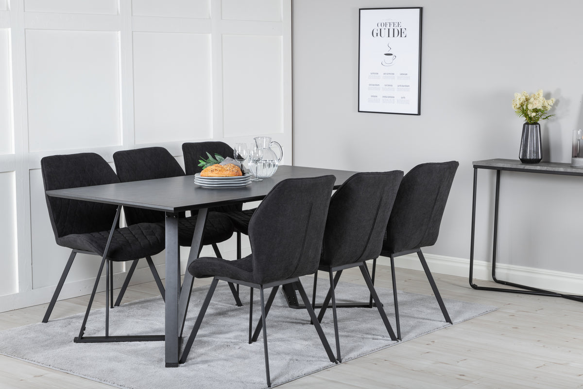 Marina Rectangular Dining Table 180 x 90 Black