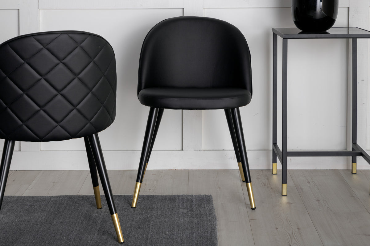 Velvet Dining Chair 2-pack Black