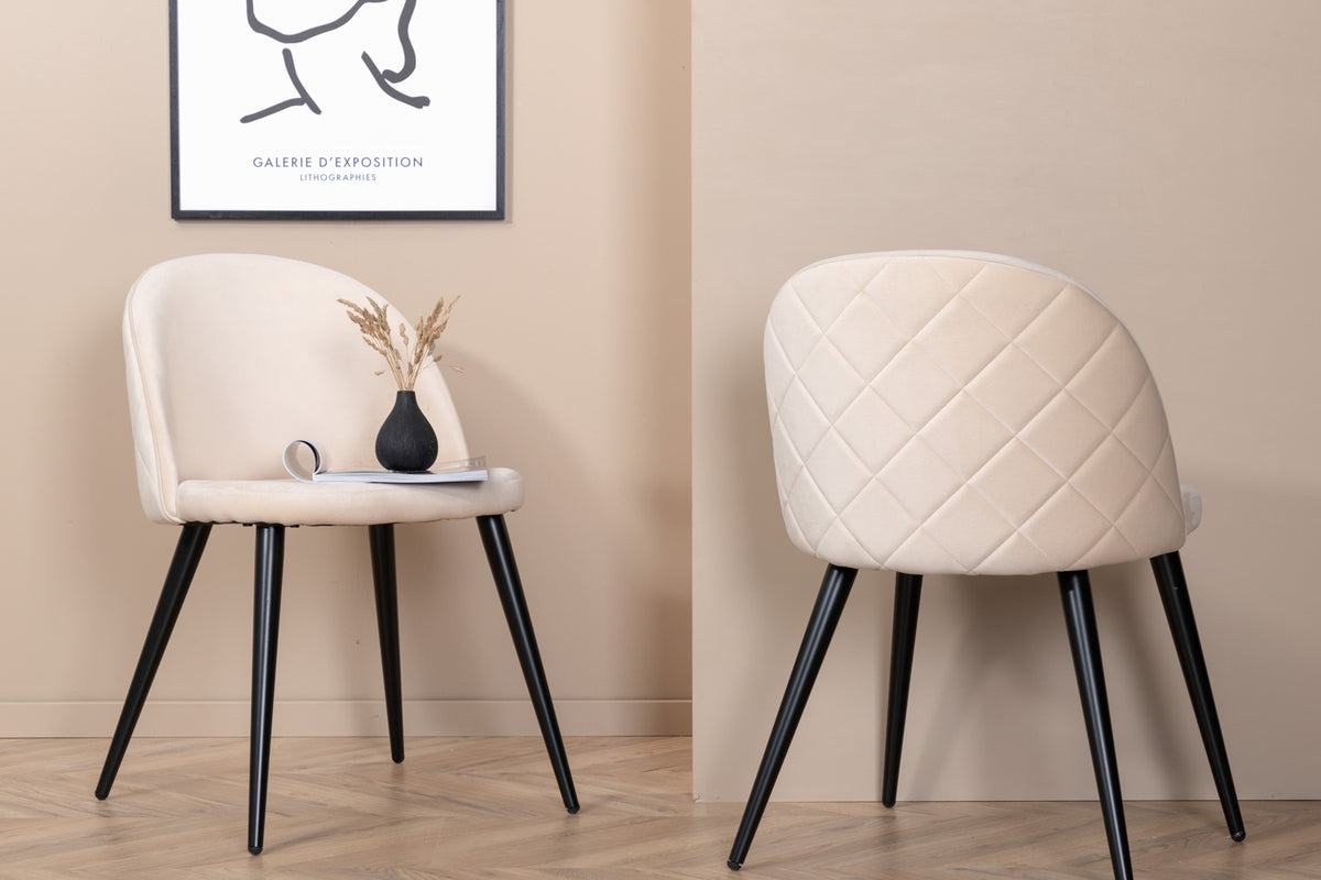 Velvet Dining Chair 2-pack Beige