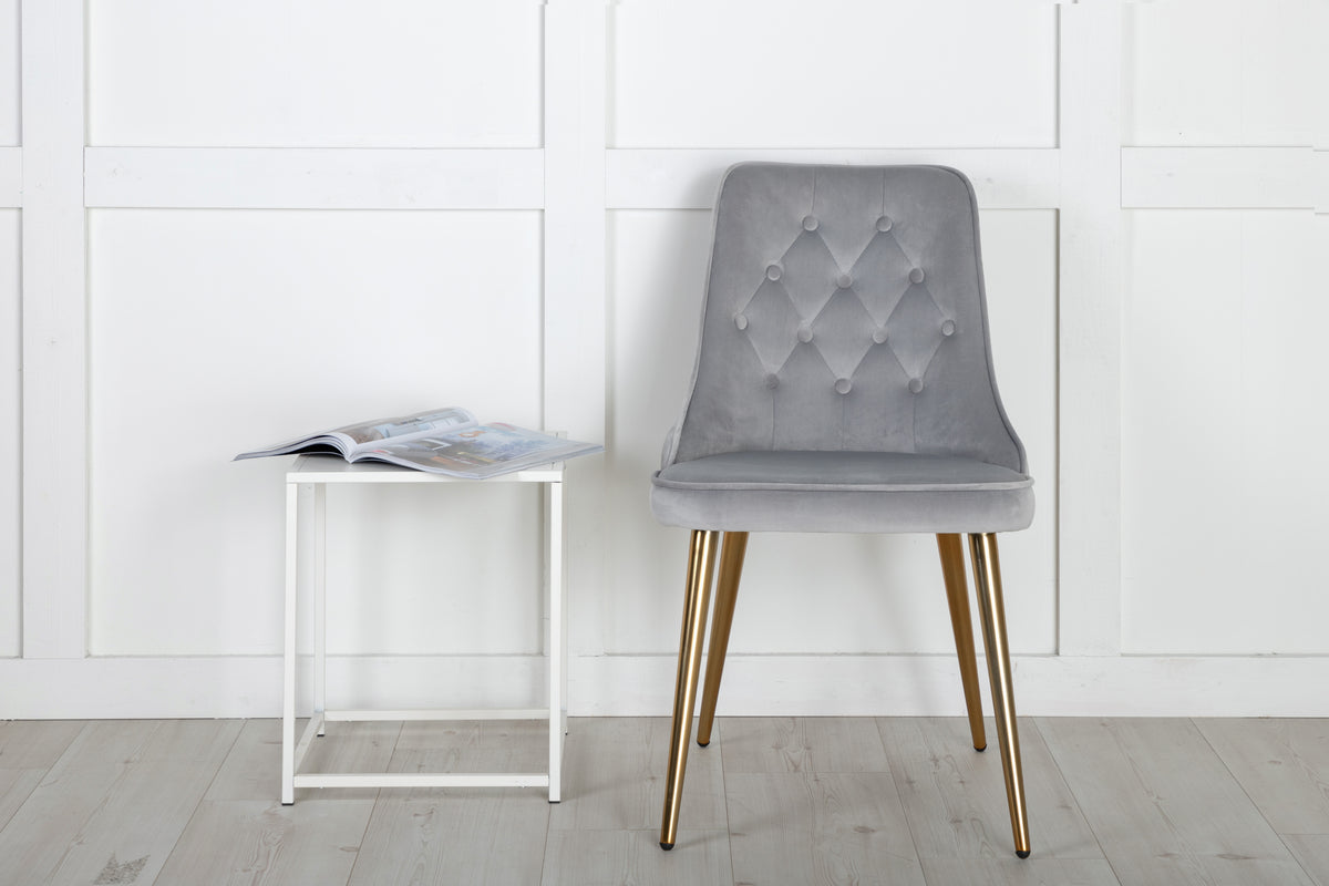 Velvet Deluxe Dining Chair 2-pack Grey