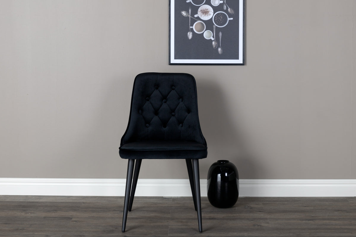 Velvet Deluxe Dining Chair 2-pack Black