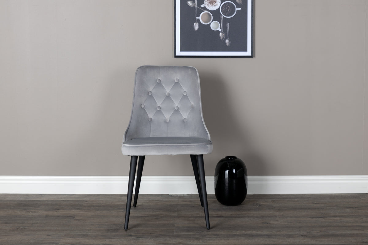 Velvet Deluxe Dining Chair 2-pack Light Grey