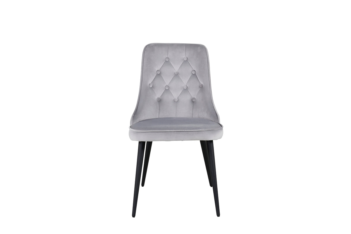 Velvet Deluxe Dining Chair 2-pack Light Grey