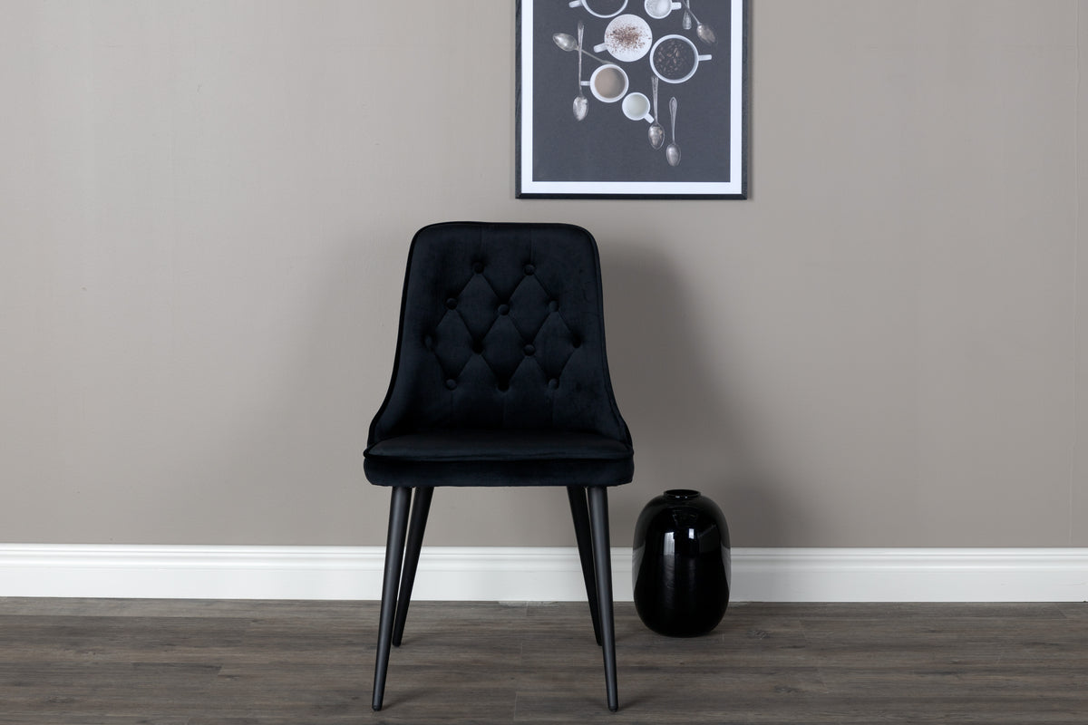 Velvet Deluxe Dining Chair 2-pack Black
