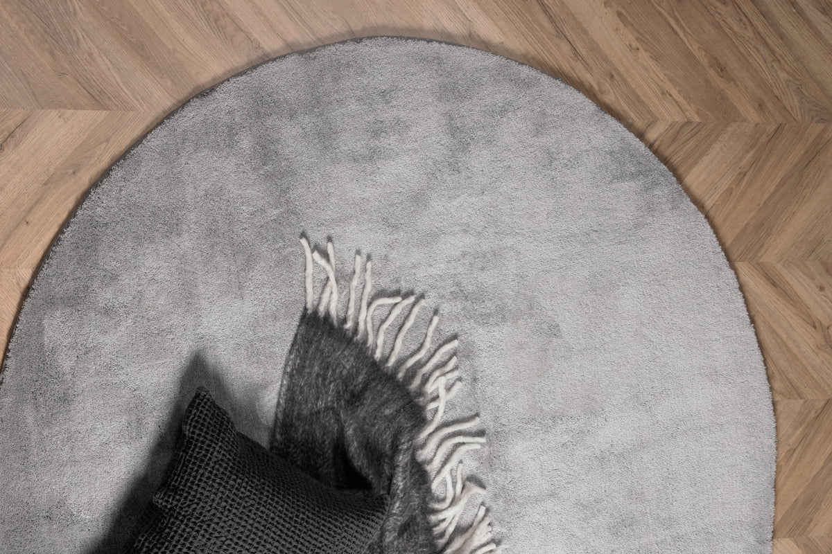 Undra Round Carpet ⌀200 Silver