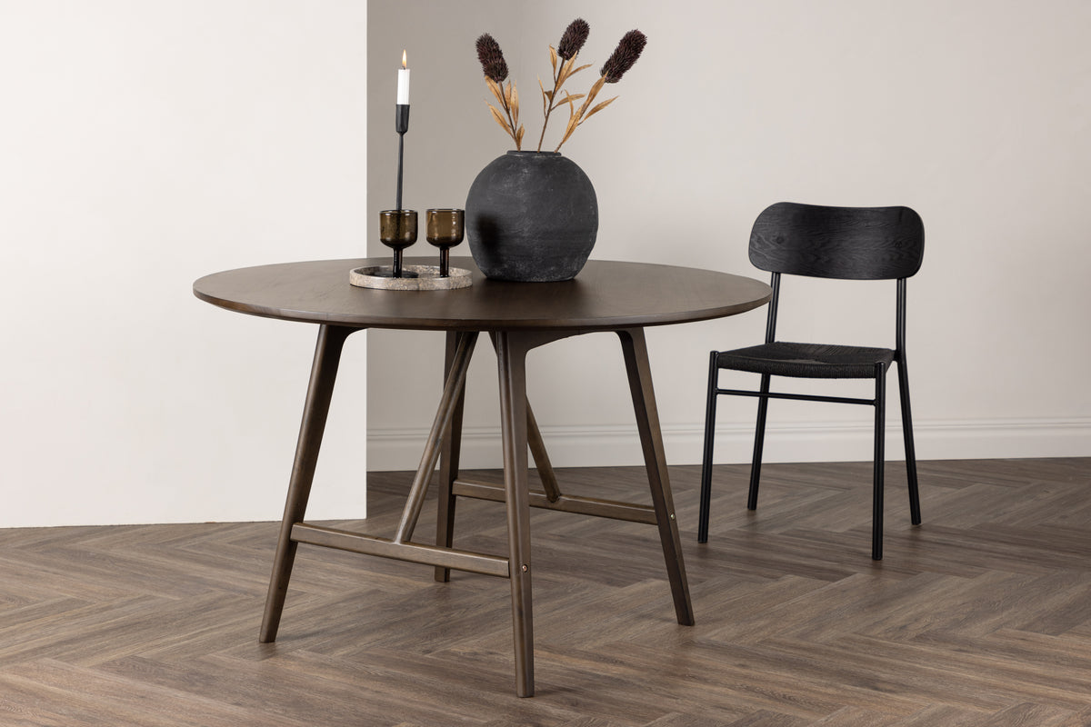 Kaseidon Round Dining Table ⌀100 Dark Brown
